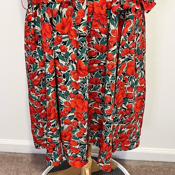 ➕ Shein Red Floral Print Halter Dress Womens Plus Size 4x - Picture 6 of 10